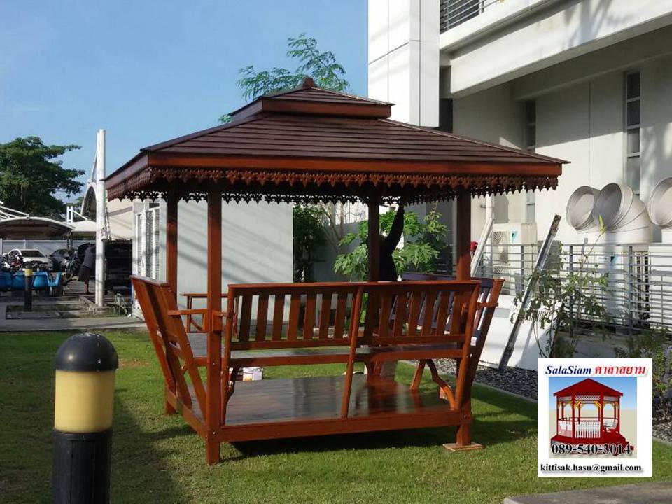 รหัสสินค้า : SL-004 : ศาลาทรงบาหลี สีเสาเหลี่ยม ขนาด 2 X 2 X 3 เมตร