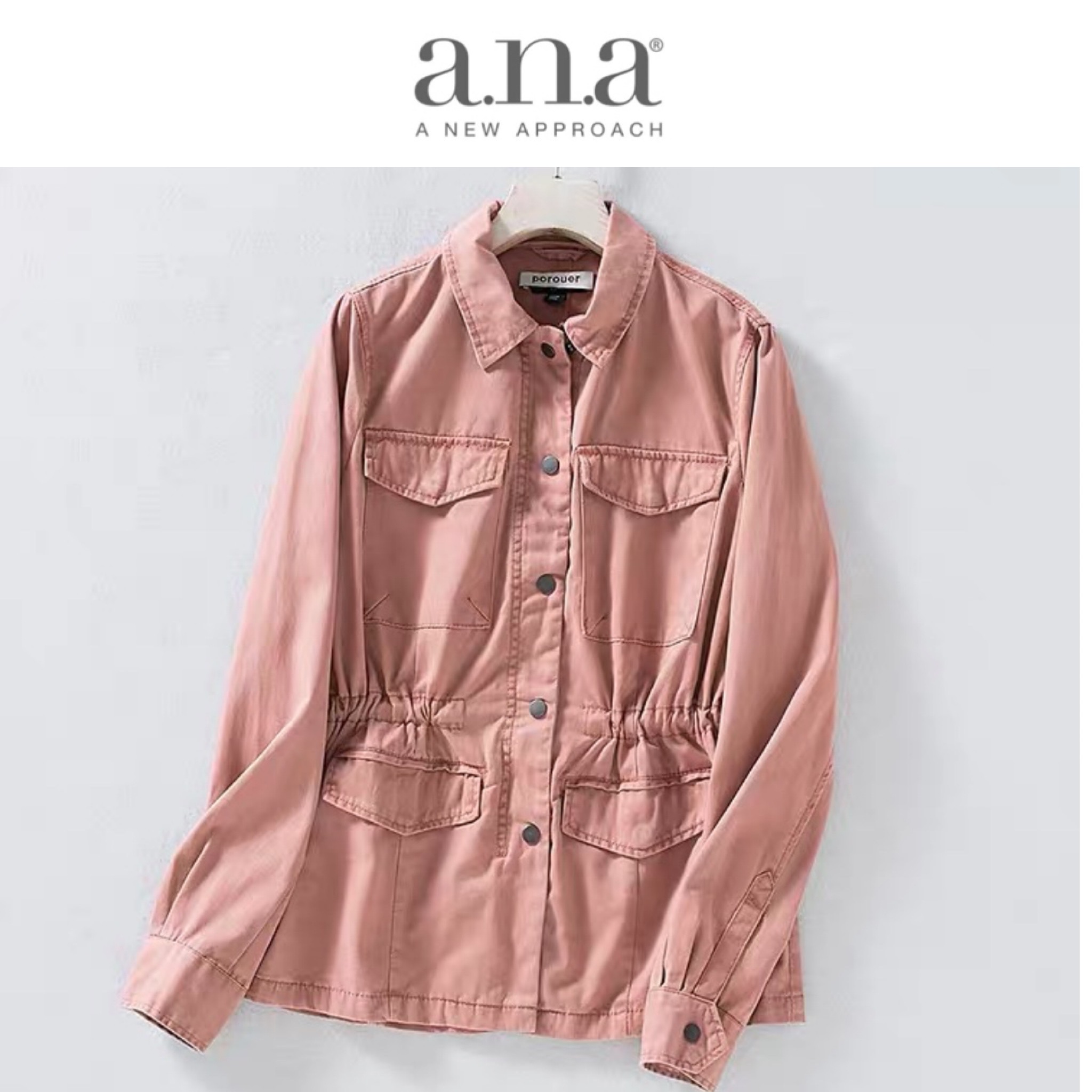 A.n.a (a new approach) เสื้อทหาร เสื้อฮู้ดเขียวทหาร เสื้อนอกแนวทหาร แบรนด์ A.n.a (a new approach) แพทเทินสวย เท่ห์มาก คะ Size S/M/L/XL สำเนา สำเนา สำเนา เขียว