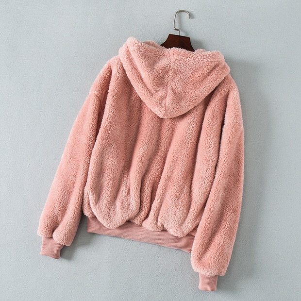 เสื้อเฟอร์กันหนาว แบรนด์ Forever21 เสื้อคลุมขน สีชมพู ขนนิ่มฟู นุ่มมากคะ สำเนา ชมพู