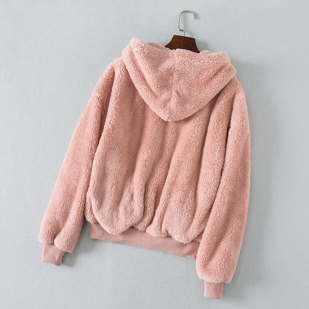 เสื้อเฟอร์กันหนาว แบรนด์ Forever21 เสื้อคลุมขน สีชมพู ขนนิ่มฟู นุ่มมากคะ สำเนา ชมพู