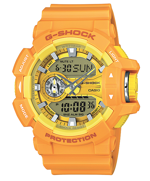 CASIO G-SHOCK นาฬิกาข้อมือ นาฬิกากันน้ำ นาฬิกาของแท้ ประกันศูนย์ CMG 1 ปี รุ่น GA-400A-9A นาฬิกาสีเหลือง