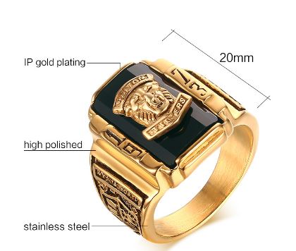 แหวนผู้ชาย แหวน Stainless Steel แท้ แหวนทอง ฝังคริสตัล สีดำ ลวดลาย หน้าเสือ แหวนลายเสือ เสริมสร้างความ น่าเกรงขาม ของขวัญสุดหรู ให้แฟน 155592