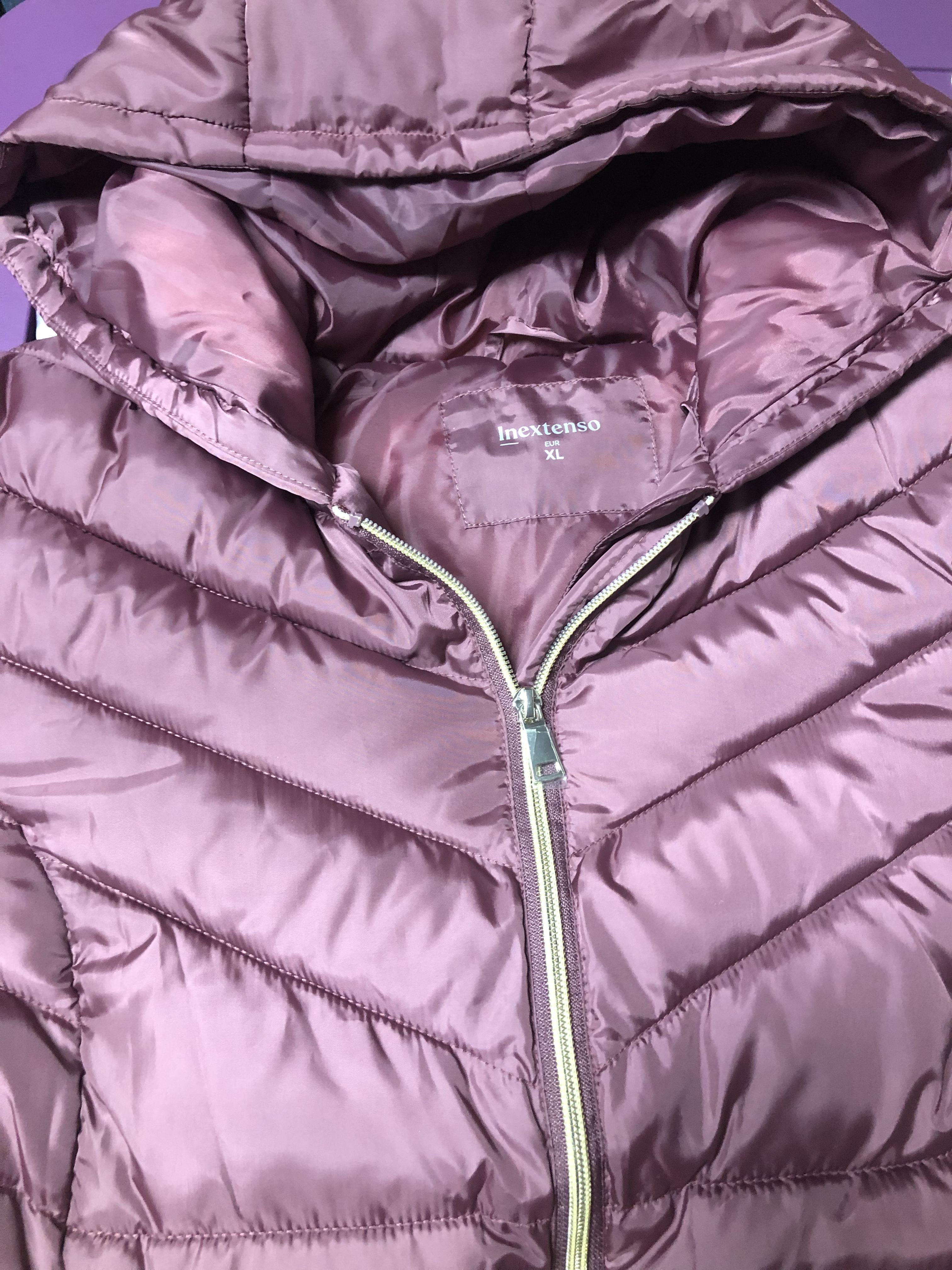เสื้อกันหนาว เสื้อฮู้ดเฟอร์ บุนวมอุ่น สีแดง แบรนด์ INEXTENSO (padded puffer coat สำเนา