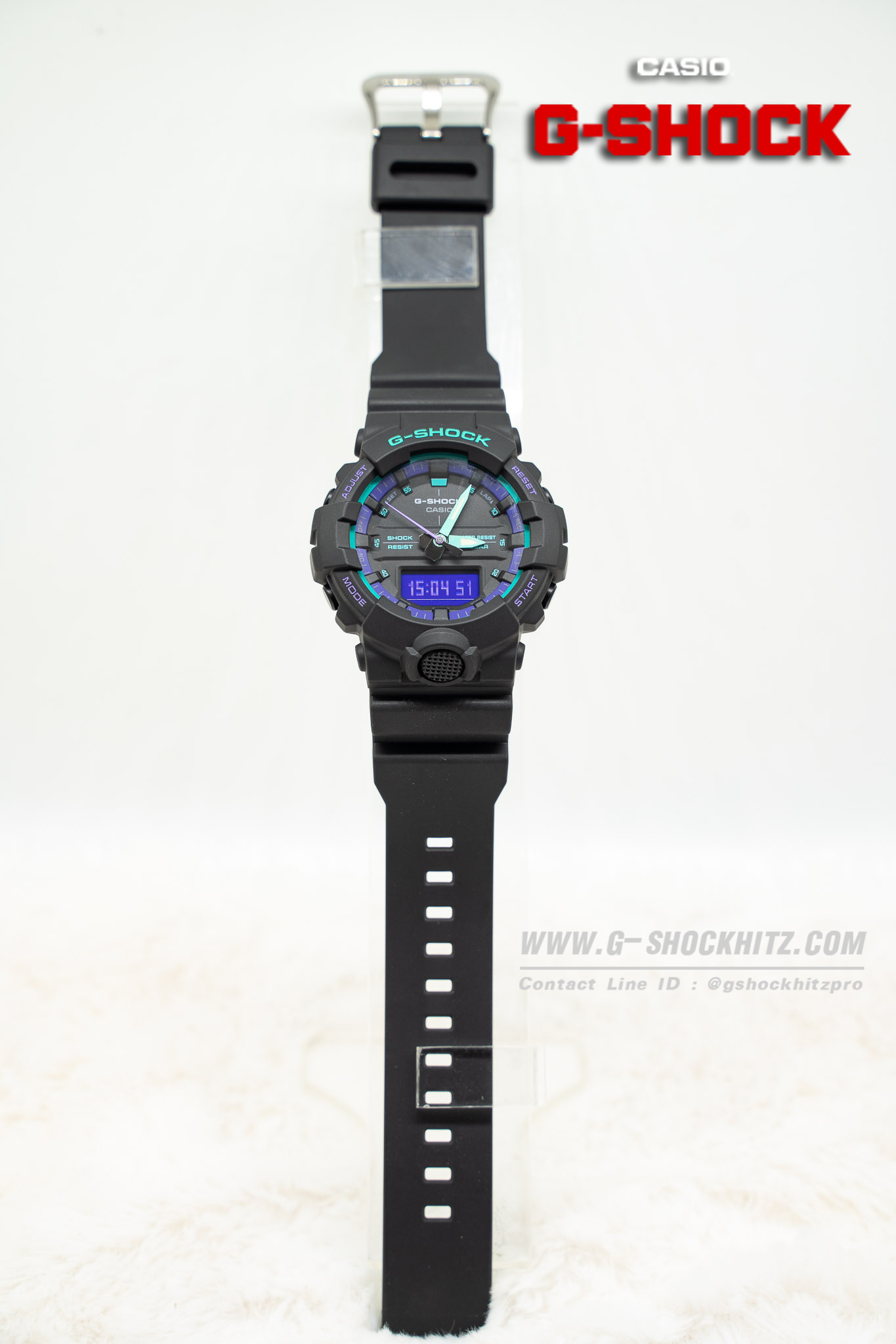 CASIO G-SHOCK นาฬิกาข้อมือ นาฬิกากันน้ำ นาฬิกาของแท้ ประกันศูนย์ CMG 1 ปี รุ่น GA-800BL-1A นาฬิกาสีดำ