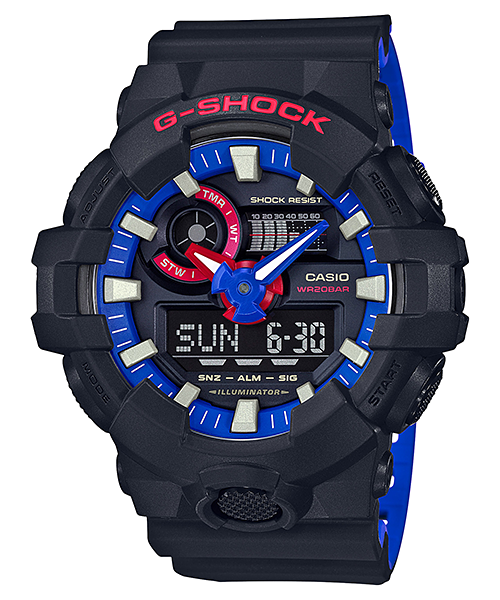 CASIO G-SHOCK นาฬิกาข้อมือ นาฬิกากันน้ำ นาฬิกาของแท้ ประกันศูนย์ CMG 1 ปี รุ่น GA-700LT-1A นาฬิกาสีดำ