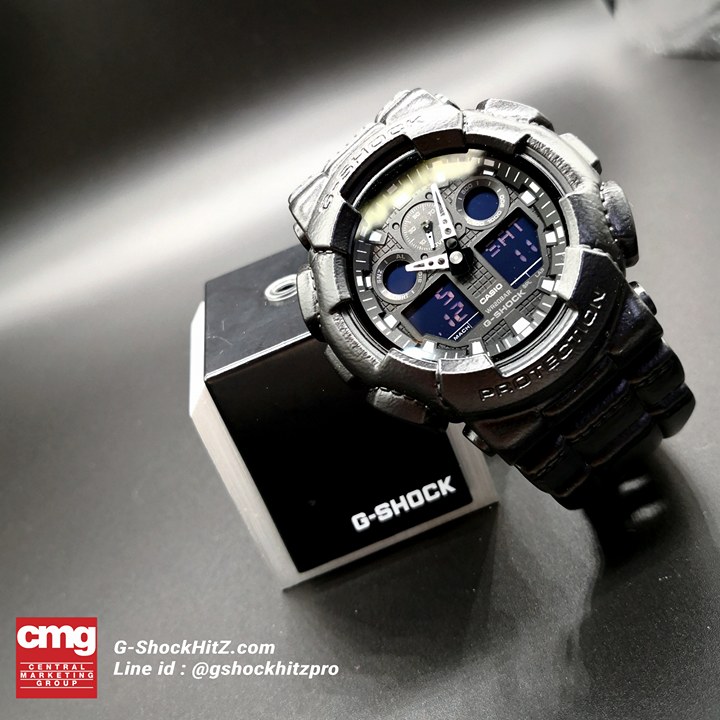 CASIO G-SHOCK นาฬิกาข้อมือ นาฬิกากันน้ำ นาฬิกาของแท้ ประกันศูนย์ CMG 1 ปี รุ่น GA-100BT-1A นาฬิกาสีดำ