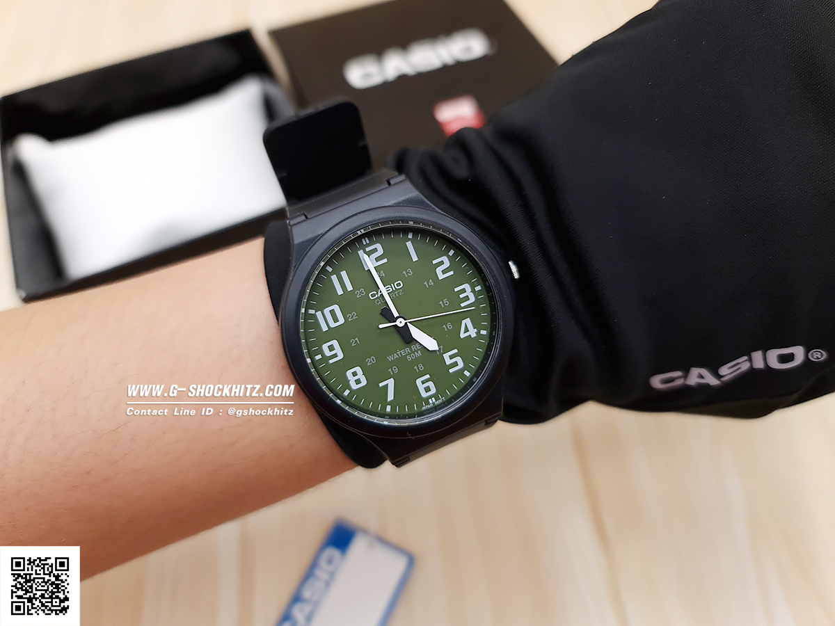 CASIO นาฬิกาคาสิโอ นาฬิกาข้อมือ นาฬิกากันน้ำ นาฬิกาของแท้ ประกันศูนย์ CMG 1 ปี รุ่น MW-240-3B นาฬิกาสีดำ