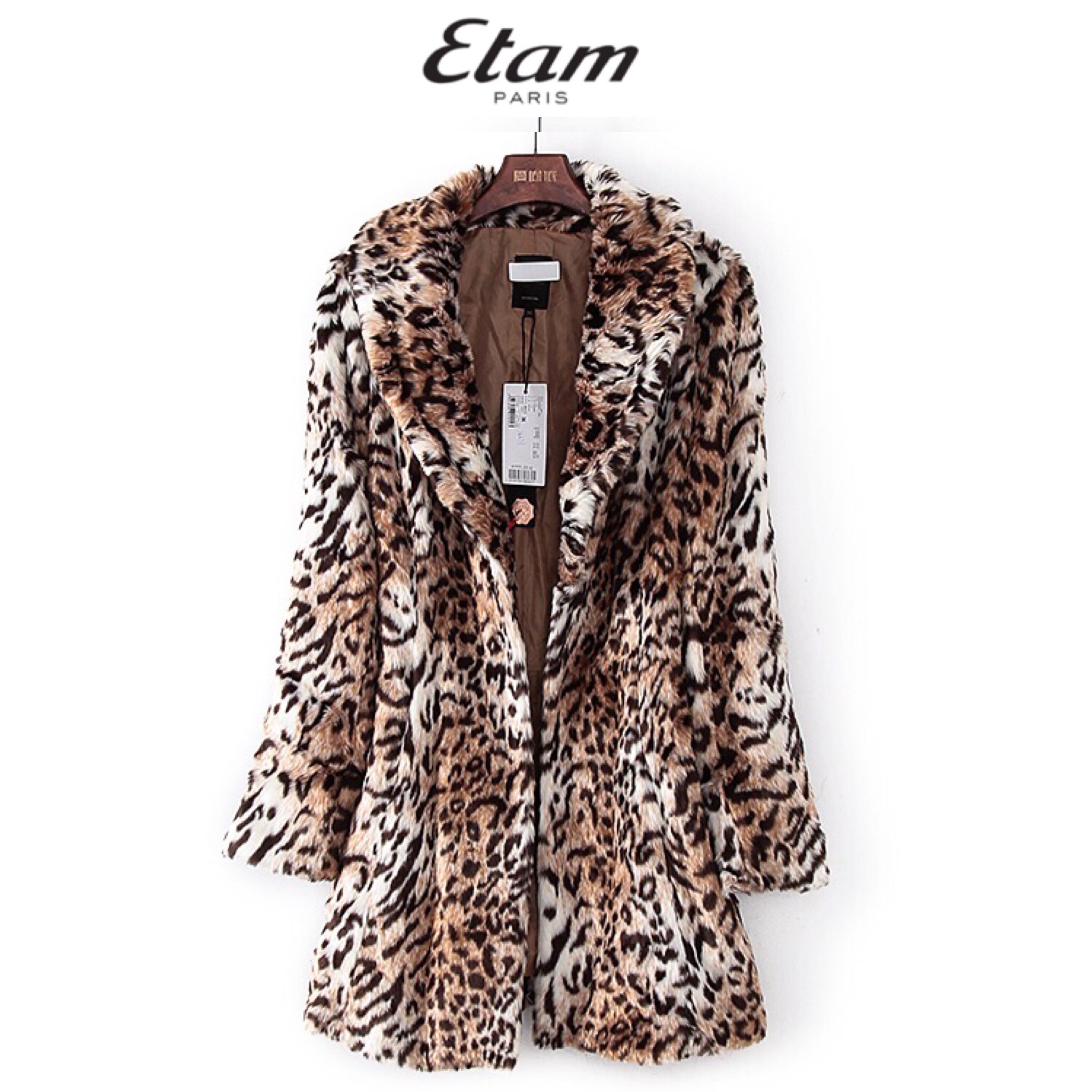 ETAM เสื้อคลุมแต่งขน ลายเสือETAM โค้ทขน ลายเสือดาว เนื้อขนสวย นุ่ม หรู งานพรีเมี่ยมช็อปเบยคะ (ราคาเต็ม฿3,900) SIZE S/M/L ลายเสือ