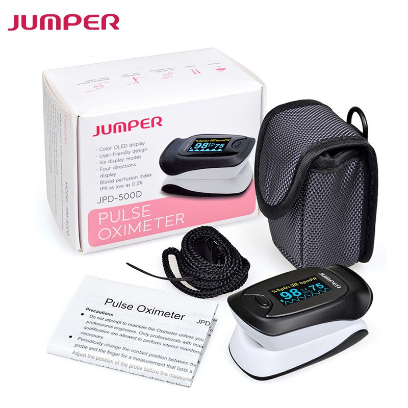 เครื่องวัดออกซิเจนปลายนิ้ว Fingertip ยี่ห้อ JUMPER รุ่น JPD-500D