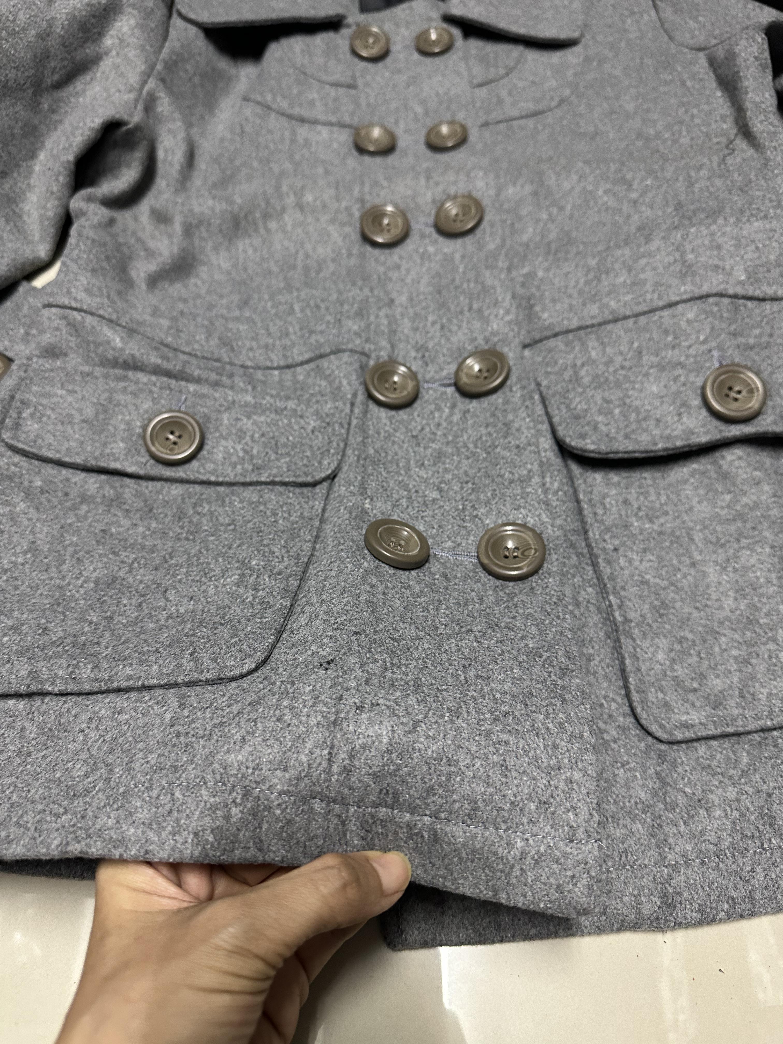 เสื้อโค้ท เสื้อกันหนาว เนื้อผ้าสักหลาดวูล Peacoat สีเทา แต่งกระดุมสองแถว แบรนด์ MAURICES