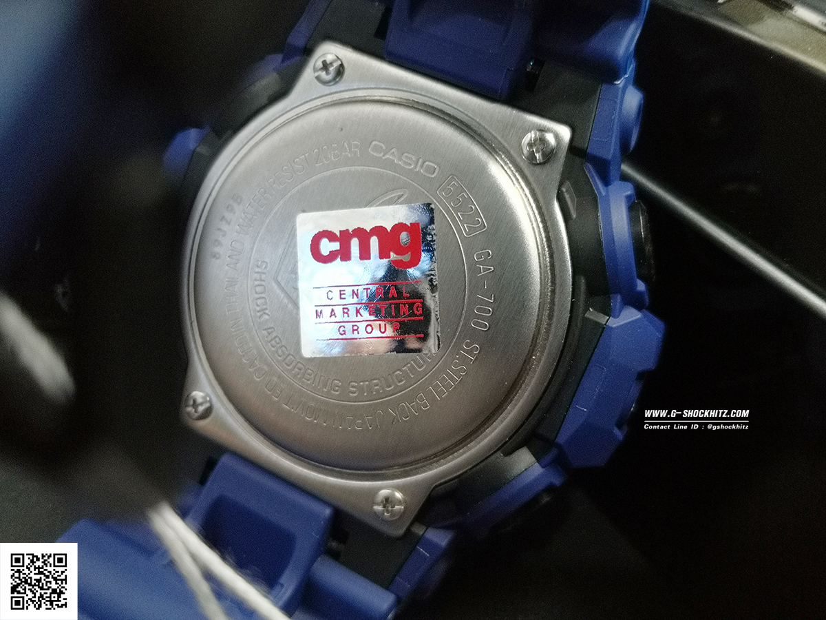 CASIO G-SHOCK นาฬิกาข้อมือ นาฬิกากันน้ำ นาฬิกาของแท้ ประกันศูนย์ CMG 1 ปี รุ่น GA-700-2A นาฬิกาสีน้้ำเงิน