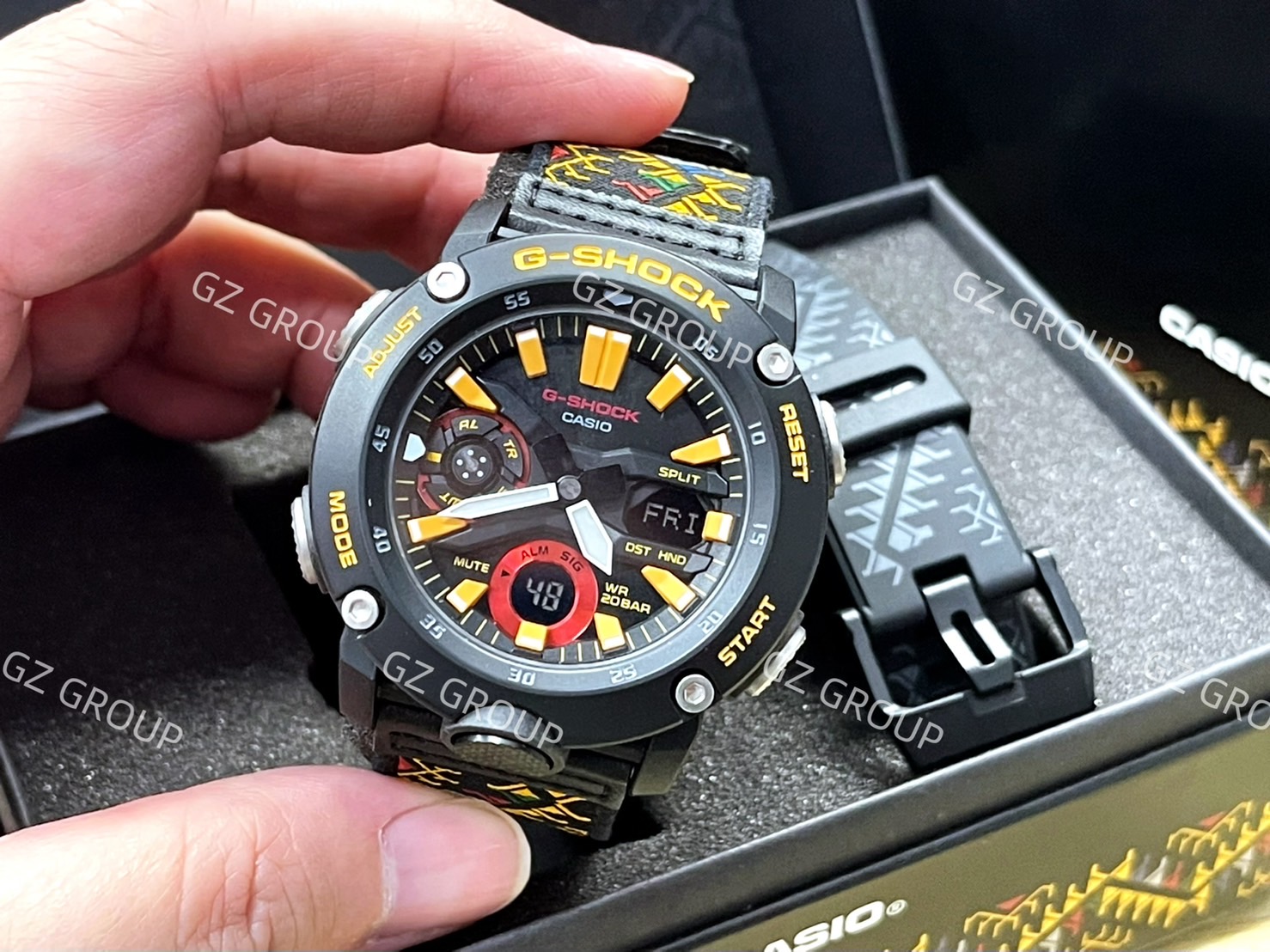 CASIO G-SHOCK นาฬิกาข้อมือ นาฬิกากันน้ำ นาฬิกาของแท้ ประกันศูนย์ CMG 1 ปี รุ่น GA-2000BT-1A นาฬิกาสีดำ
