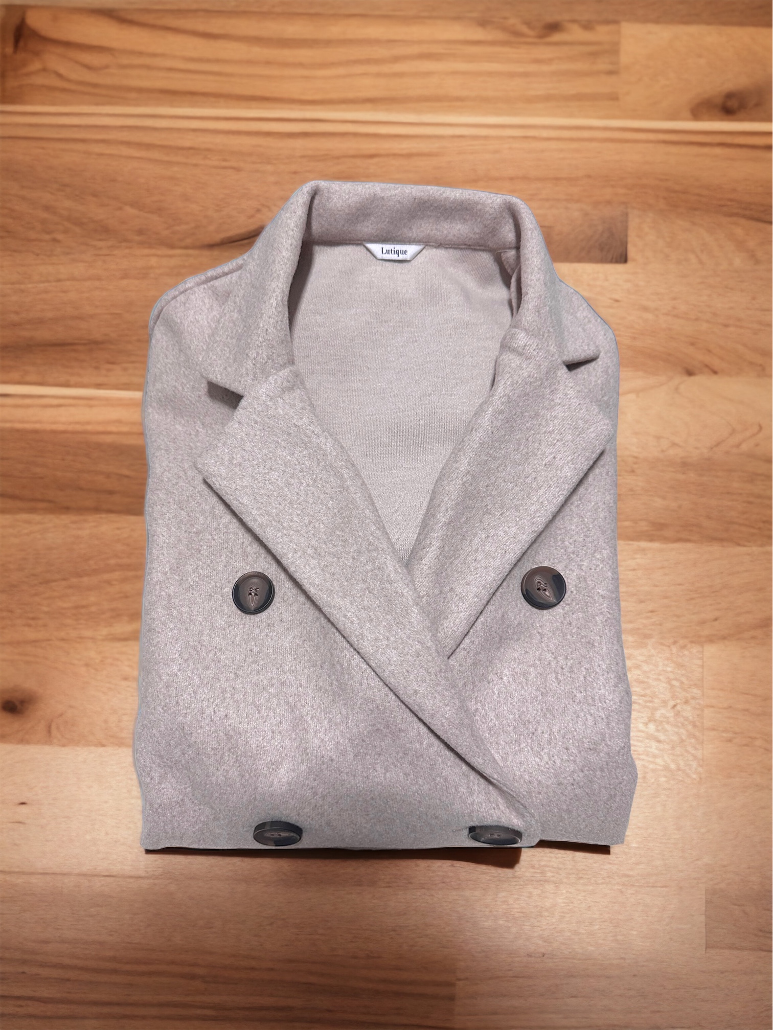 Lutique เสื้อโค้ทวูล Trench coat เสื้อโค้ทเฟอร์ โค้ทสักหลาดสีเบจ แบรนด์ LUTIQUE