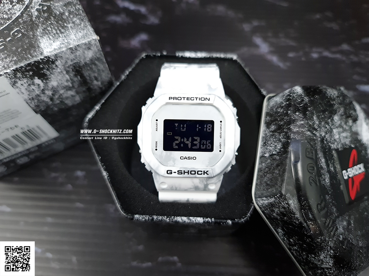 CASIO MID YEAR SALE G-SHOCK นาฬิกาข้อมือ นาฬิกากันน้ำ นาฬิกาของแท้ ประกันศูนย์ CMG 1 ปี รุ่น DW-5600GC-7 นาฬิกาสีขาว
