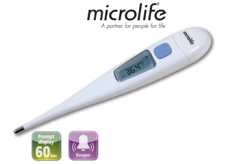 ปรอทวัดไข้ดิจิตอล ยี่ห้อ Microlife รุ่น MT3001 ประเทศสวิตเซอร์แลนด์ รับประกันตลอดอายุการใช้งาน (มีกล่องเก็บปรอท)