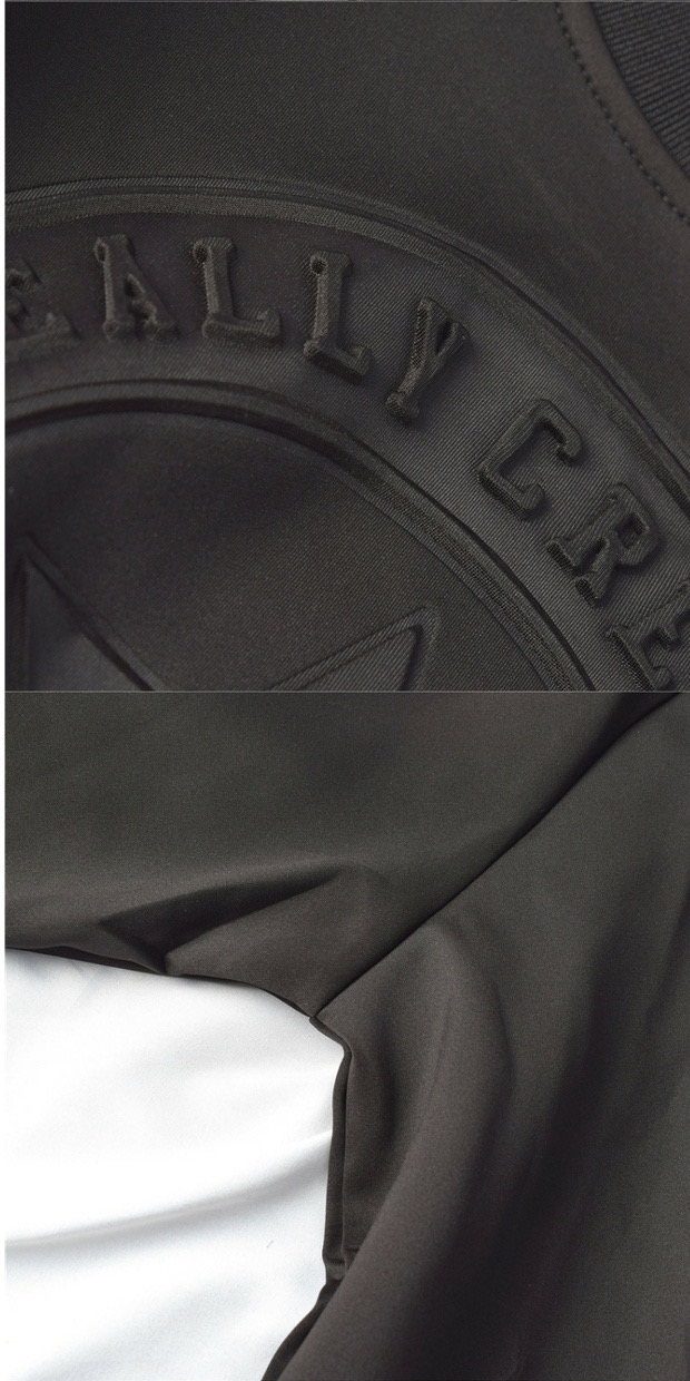 เสื้อวอร์ม เสื้อสเวตเตอร์ ปั๊มลาย เสื้อกันหนาว ทรง over size เนื้อละเอียด ดำ