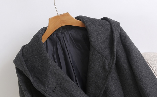 เสื้อโค้ท เสื้อกันหนาว โค้ทวูล แต่งฮู้ด แบรนด์ Stradivarius สำเนา สำเนา เทา/ดำ
