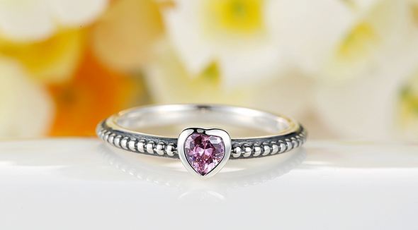แหวนเงินแท้ 925 Sterling ดีไซน์ เป็น คริสตัล หัวใจ ติดกลางวง สีขาว ชมพู แดง แหวนหมั้น แหวนแทนใจ แหวนแต่งงาน ให้แฟน มีระดับ 614400