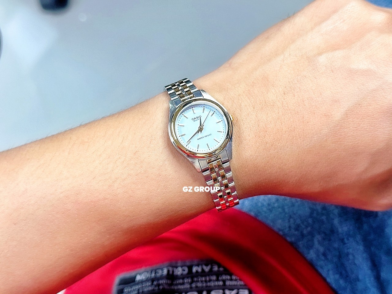 CASIO นาฬิกาคาสิโอ นาฬิกาข้อมือ นาฬิกากันน้ำ นาฬิกาของแท้ ประกันศูนย์ CMG 1 ปี รุ่น LTP-1129G-7A นาฬิกาสีทอง