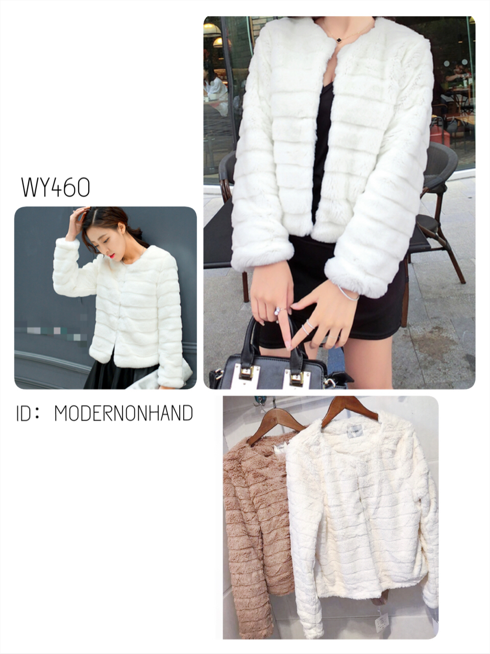 เสื้อคลุม เสื้อนอก กันหนาว เสื้อกันหนาวแต่งขนสีขาว แบรนด์เนม L'Espoir แท้ งานสวย ขนนุ่ม เนื้อละเอียดมากคะ Size M/L ขาว