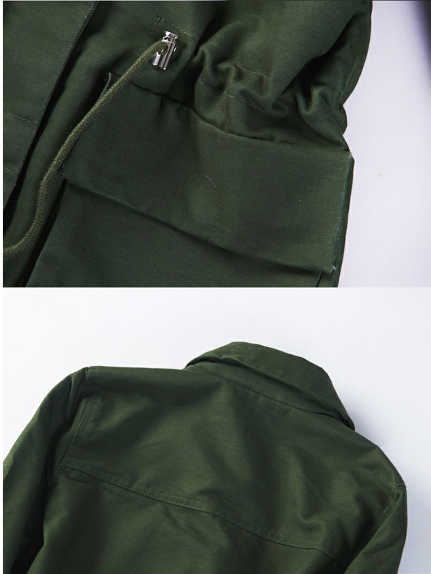 H&m เสื้อนอกเขียวทหาร เสื้อแจ็คเก็ต เสื้อฮู้ด แนวทหาร แพทเทินสวย เท่ห์ มาก คะ งาน H&M ตัดป้าย เขียว