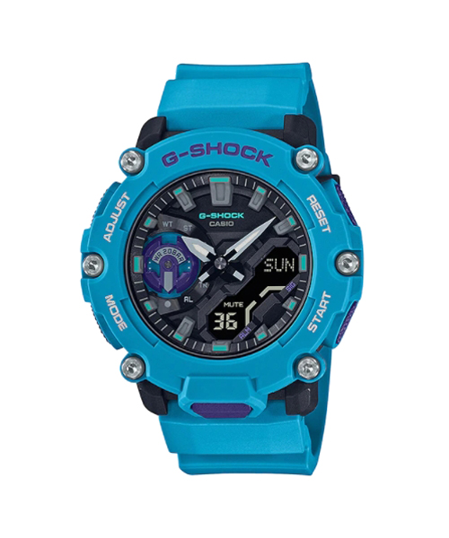 CASIO G-SHOCK นาฬิกาข้อมือ นาฬิกากันน้ำ นาฬิกาของแท้ ประกันศูนย์ CMG 1 ปี รุ่น GA-2200-2A นาฬิกาสีฟ้า