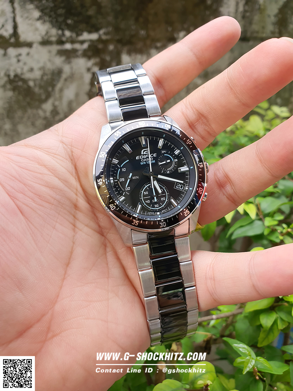 CASIO EDIFICE นาฬิกาข้อมือ นาฬิกากันน้ำ นาฬิกาของแท้ ประกันศูนย์ CMG 1 ปี รุ่น EFV-540SBK-1A นาฬิกาสีดำ