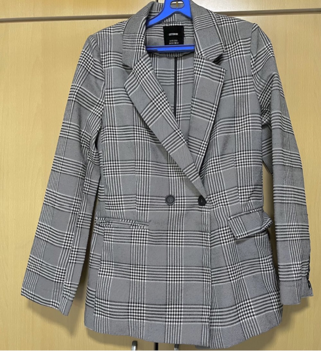 เสื้อโค้ท เสื้อคลุม ทรงสูท ลายตาราง checked plaid blazer gingerham เสื้อคลุม เบลเซอร์ Blazer check ❄️แบรนด์✨H&M✨ แท้💯% แบรนด์ สำเนา
