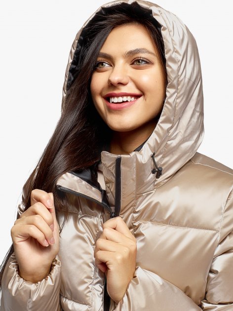 Oodji เสื้อกันหนาว เสื้อฮู้ด บุนวมอุ่น สีแชมเปญ แบรนด์ Oodji Ultra (padded puffer coAt