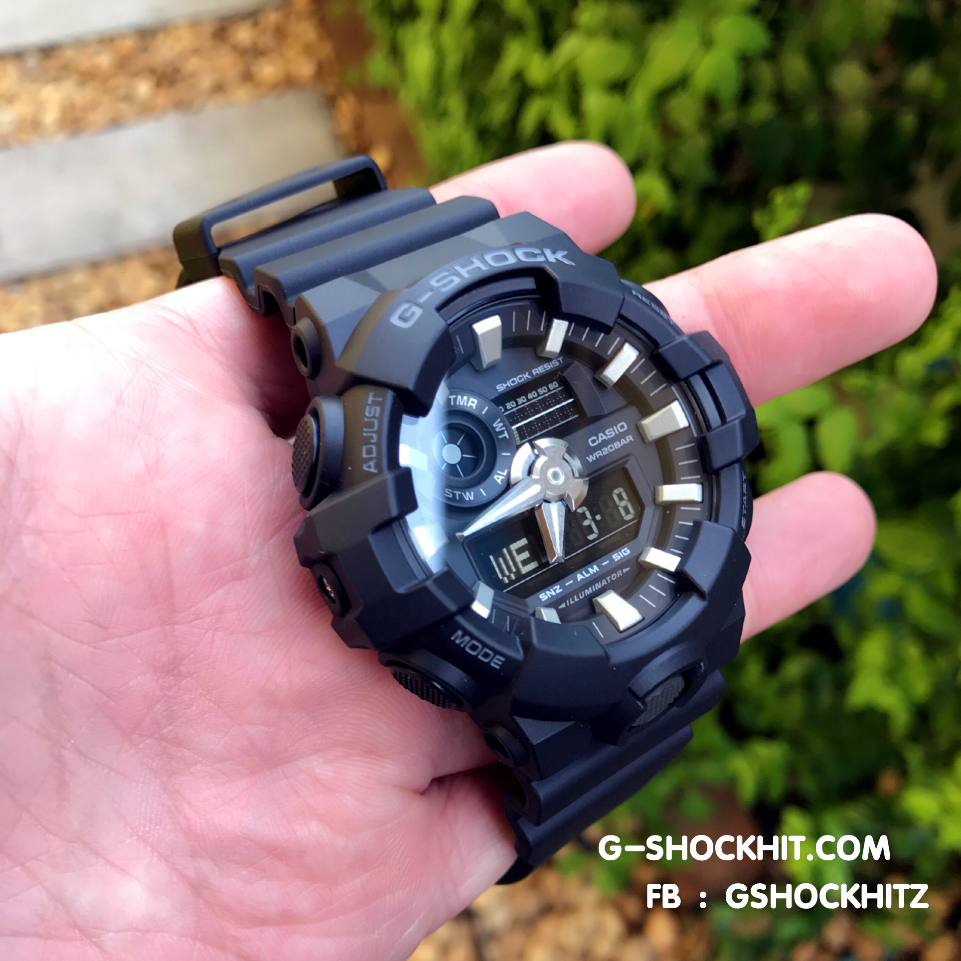 CASIO MID YEAR SALE G-SHOCK นาฬิกาข้อมือ นาฬิกากันน้ำ นาฬิกาของแท้ ประกันศูนย์ CMG 1 ปี รุ่น GA-700-1B นาฬิกาสีดำ