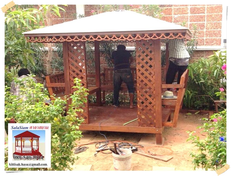 รหัสสินค้า : SL-012 : ศาลาทางบาหลี สีเสาเหลี่ยม ขนาด 2 X 2 X 3 เมตร