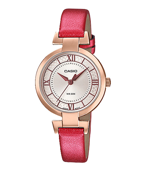 CASIO นาฬิกาคาสิโอ นาฬิกาข้อมือ นาฬิกากันน้ำ นาฬิกาของแท้ ประกันศูนย์ CMG 1 ปี รุ่น LTP-E403PL-9A2 นาฬิกาสีแดง
