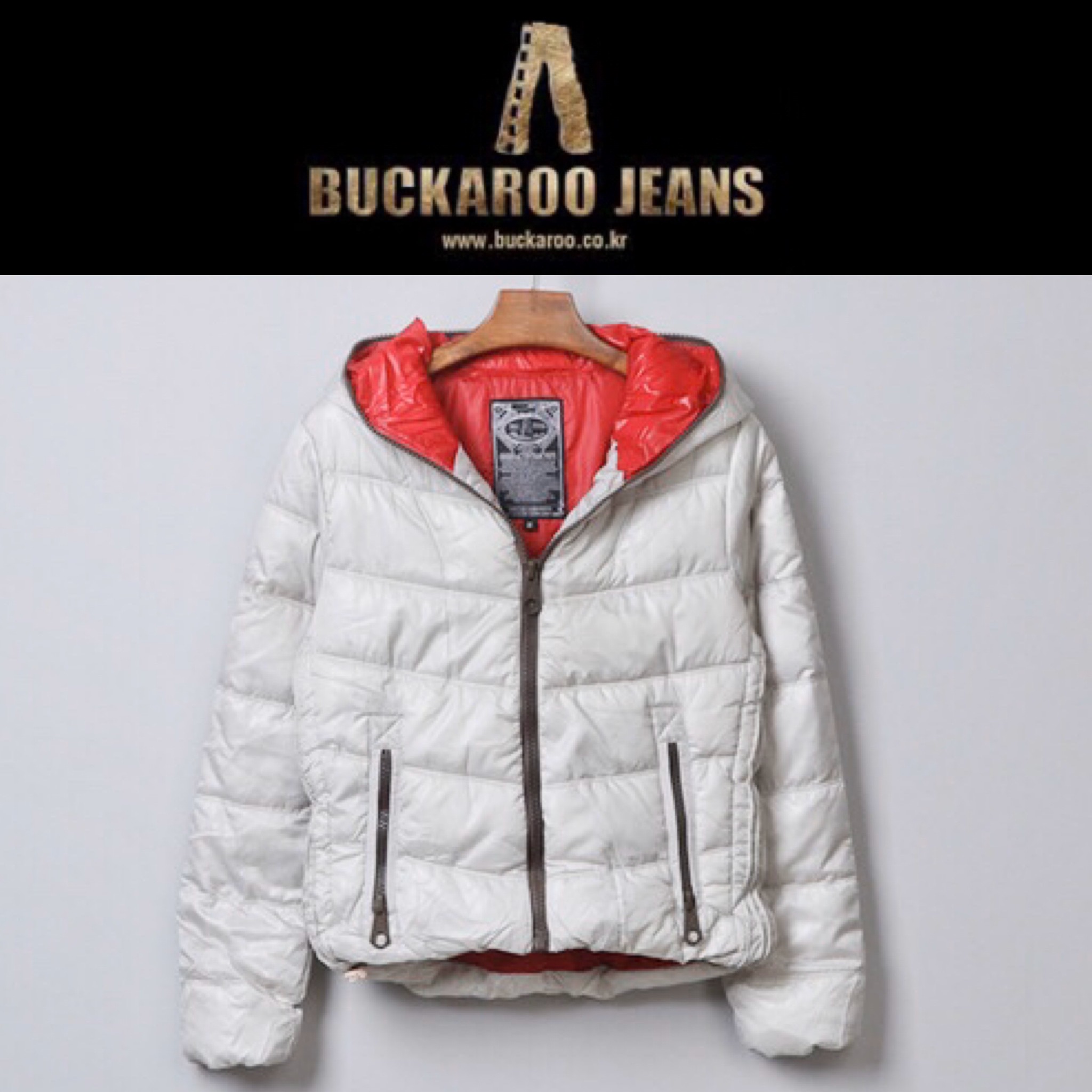 Buckaroo Jeans เสื้อฮู้ด เสื้อกันหนาวฮู้ด บุนวมอุ่น แบรนด์ BUCKAROO JEANS (Korea) สำเนา ขาว