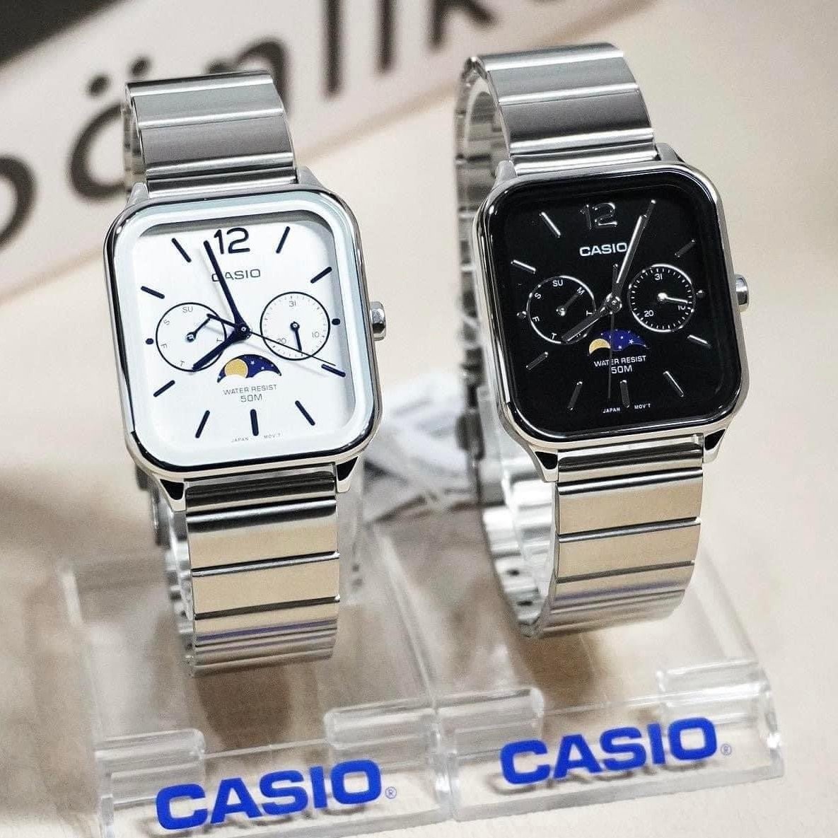 CASIO นาฬิกาคาสิโอ นาฬิกาข้อมือ นาฬิกากันน้ำ นาฬิกาของแท้ ประกันศูนย์ CMG 1 ปี รุ่น MTP-M305D นาฬิกาสีเงิน