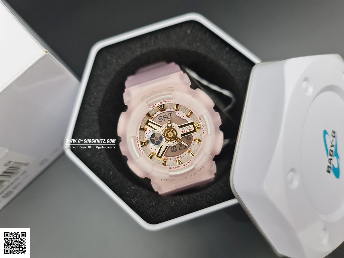 CASIO MID YEAR SALE BABY-G นาฬิกาข้อมือ นาฬิกากันน้ำ นาฬิกาของแท้ ประกันศูนย์ CMG 1 ปี รุ่น BA-110SC-4A นาฬิกาสีชมพู