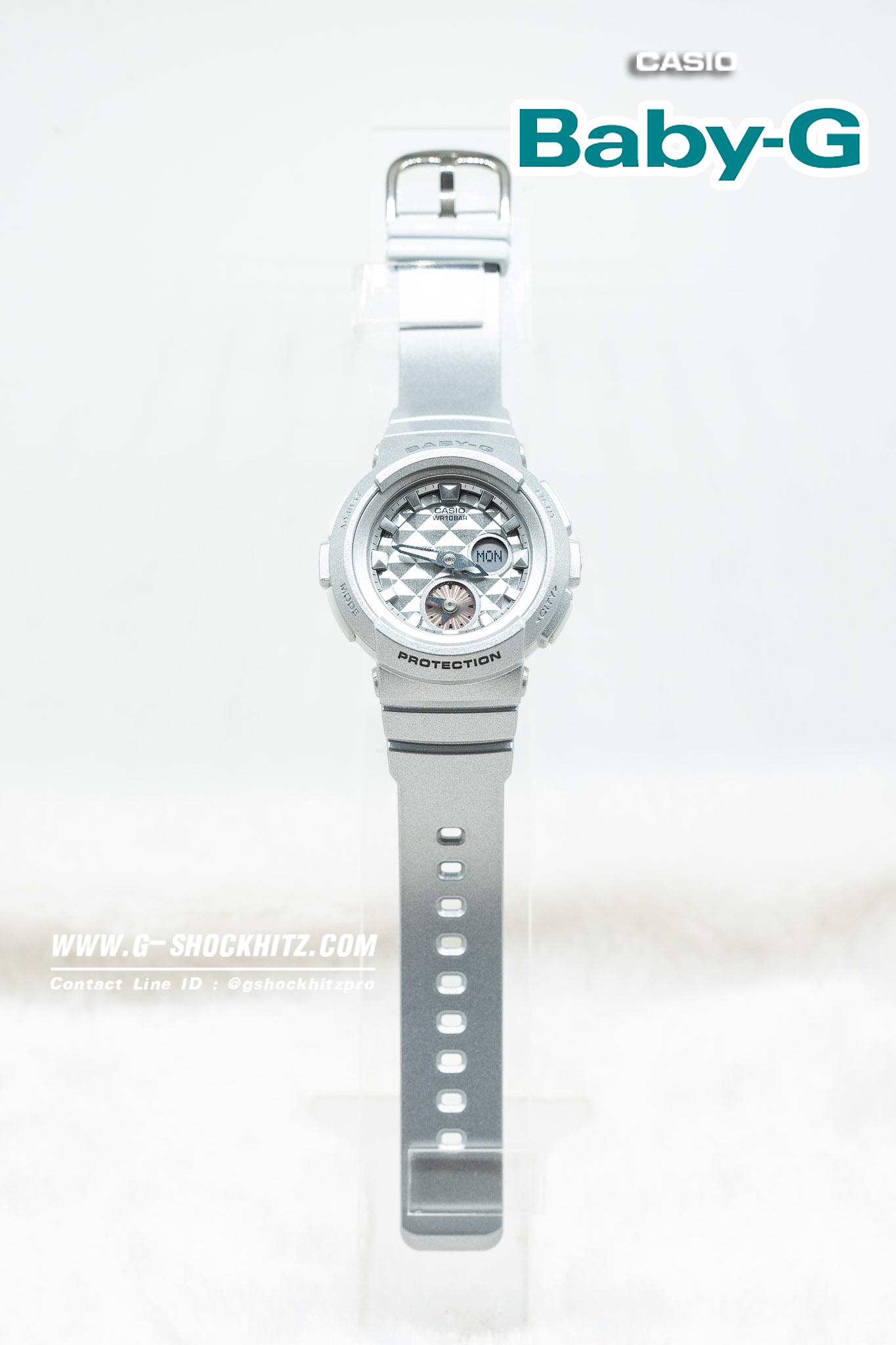 CASIO MID YEAR SALE BABY-G พร้อมส่ง นาฬิกาข้อมือ นาฬิกากันน้ำ นาฬิกาของแท้ ประกันศูนย์ CMG 1 ปี รุ่น BGA-195-8A นาฬิกาสีเทา