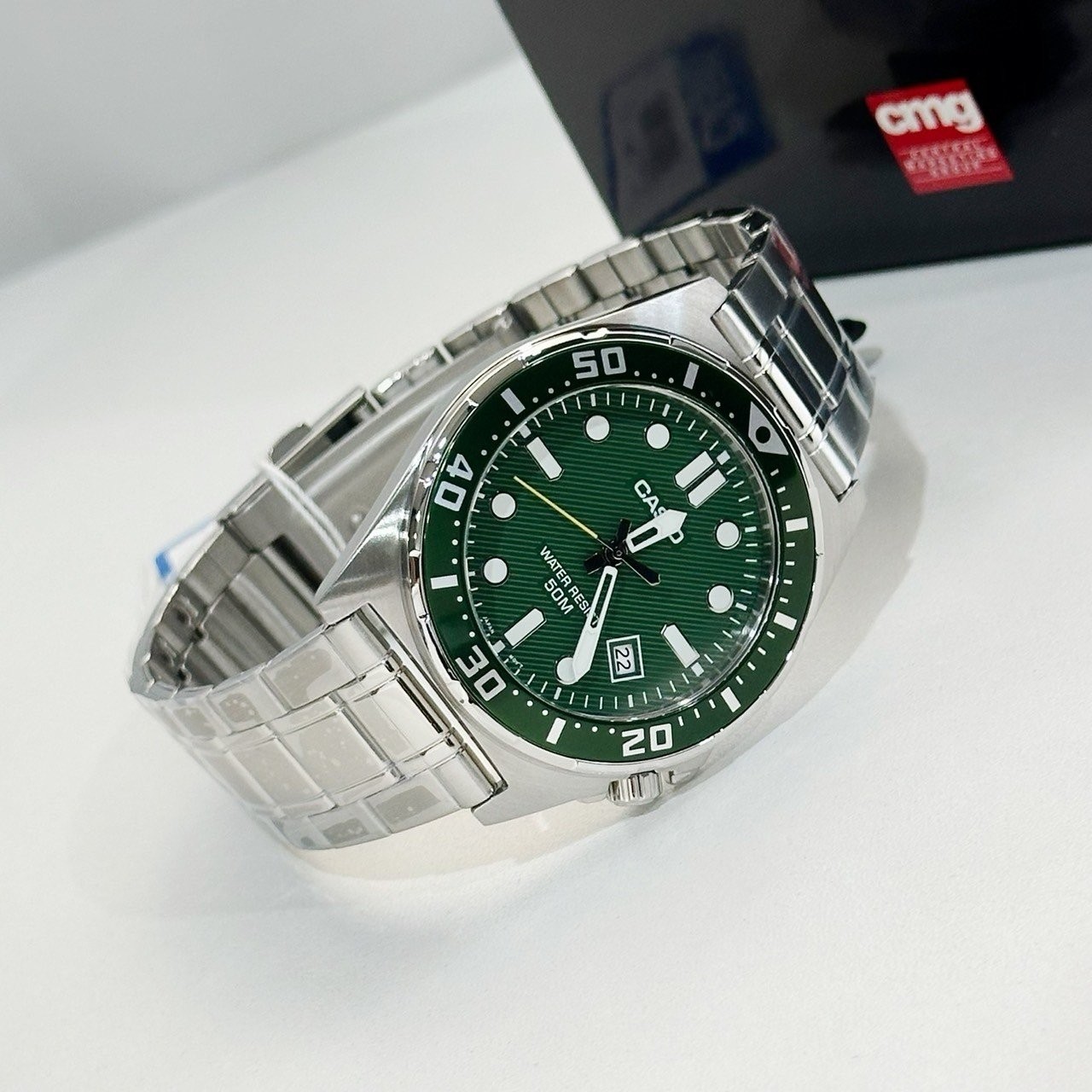 CASIO MID YEAR SALE นาฬิกาคาสิโอ พร้อมส่ง นาฬิกาข้อมือ นาฬิกากันน้ำ นาฬิกาของแท้ BTS ประกันศูนย์ CMG 1 ปี รุ่น MTD-135D-3A นาฬิกาสีเงิน