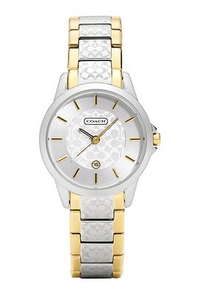 COACH WOMEN'S CLASSIC SIGNATURE TWO-TONE BRACELET WATCH 15MM 14501430