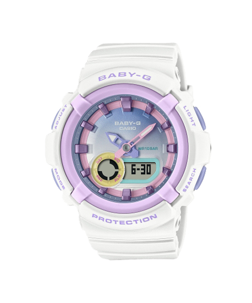 CASIO BABY-G นาฬิกาข้อมือ นาฬิกากันน้ำ นาฬิกาของแท้ ประกันศูนย์ CMG 1 ปี รุ่น BGA-280PM-7A นาฬิกาสีขาว