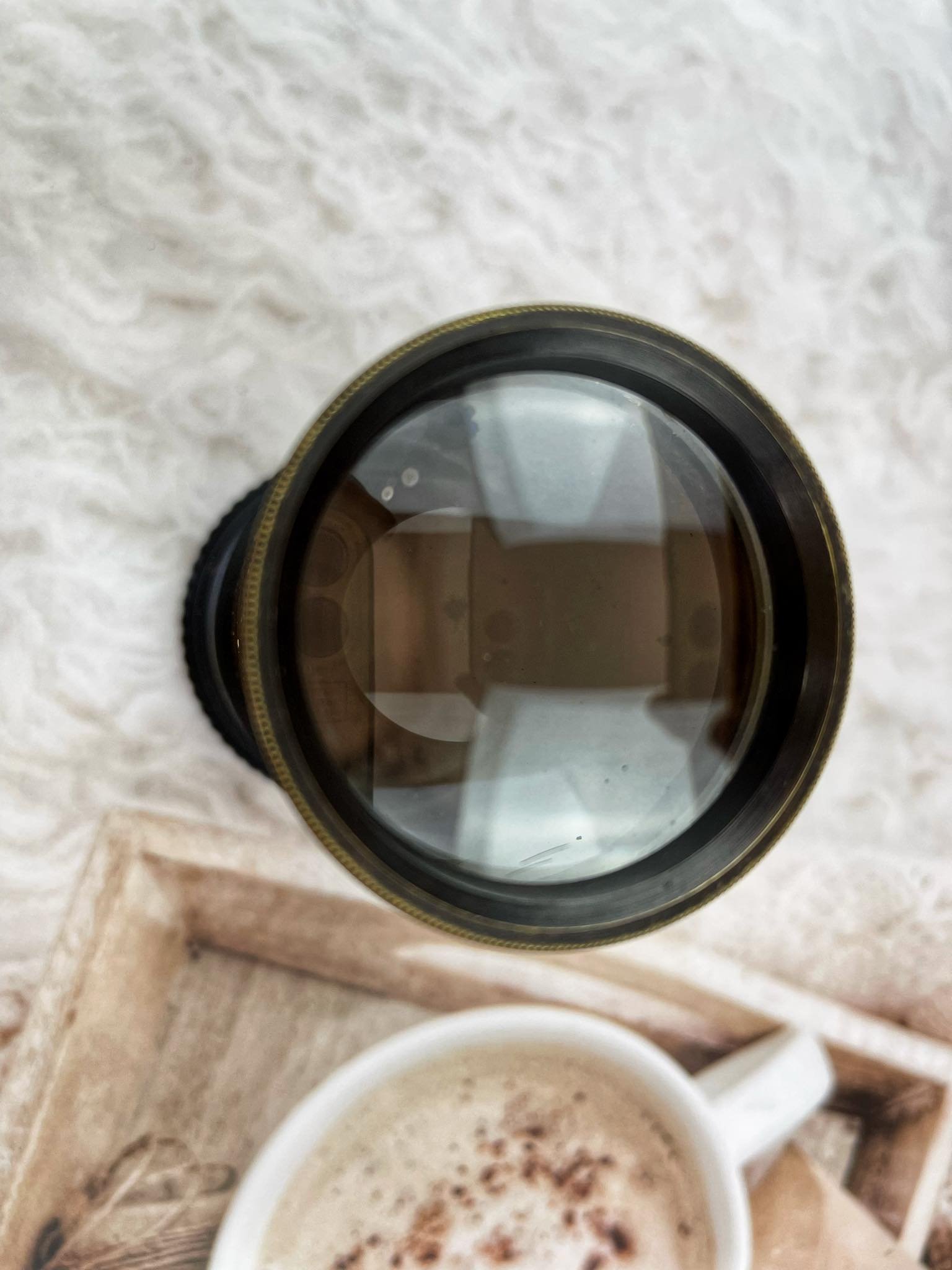 PROJECTION CAMERA BRASS LENS OBJECTIVE LENGTH:84mm.F2 MODIFIED M42 MOUNT