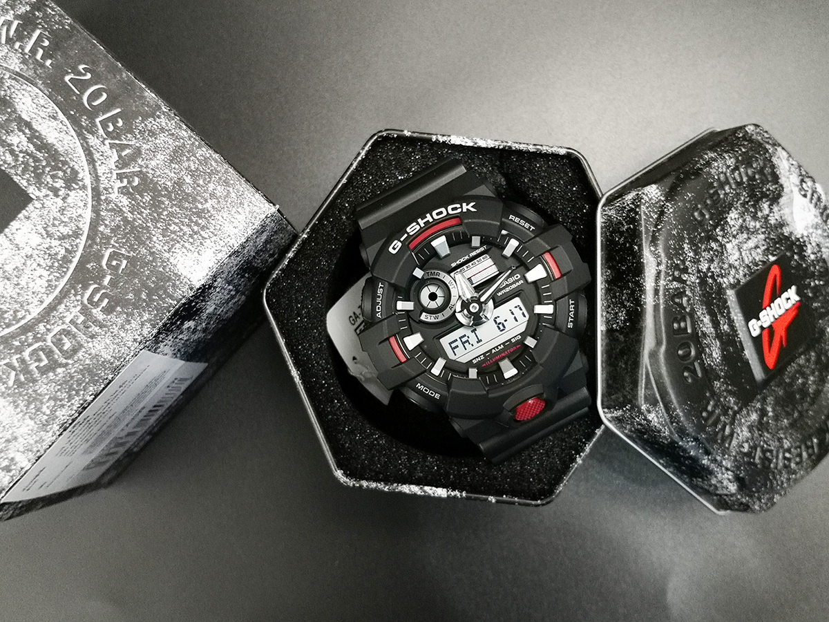 CASIO MID YEAR SALE G-SHOCK นาฬิกาข้อมือ นาฬิกากันน้ำ นาฬิกาของแท้ ประกันศูนย์ CMG 1 ปี รุ่น GA-700-1A นาฬิกาสีดำ