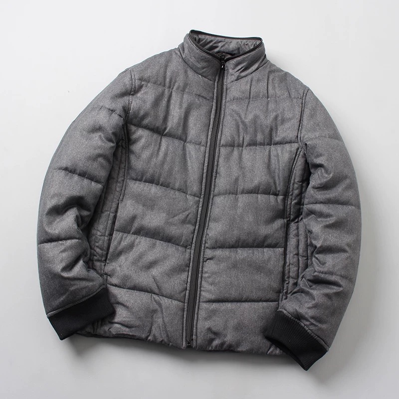 เสื้อกันหนาว ติดฮูท เสื้อบอมเบอร์ บุนวมอุ่น แบรนด์ญี่ปุ่น Lightweight Puffer Jacket สำเนา เทา