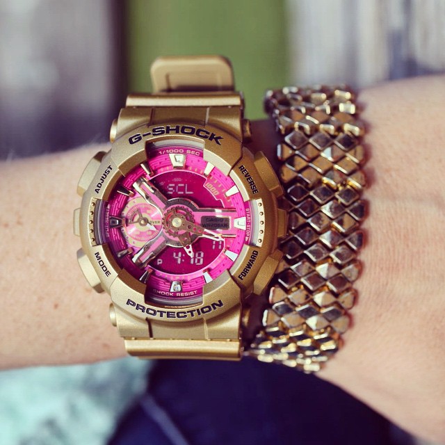 CASIO G-SHOCK นาฬิกาข้อมือ นาฬิกากันน้ำ นาฬิกาของแท้ ประกันศูนย์ CMG 1 ปี รุ่น GMA-S110GD-4A1 นาฬิกาสีทอง