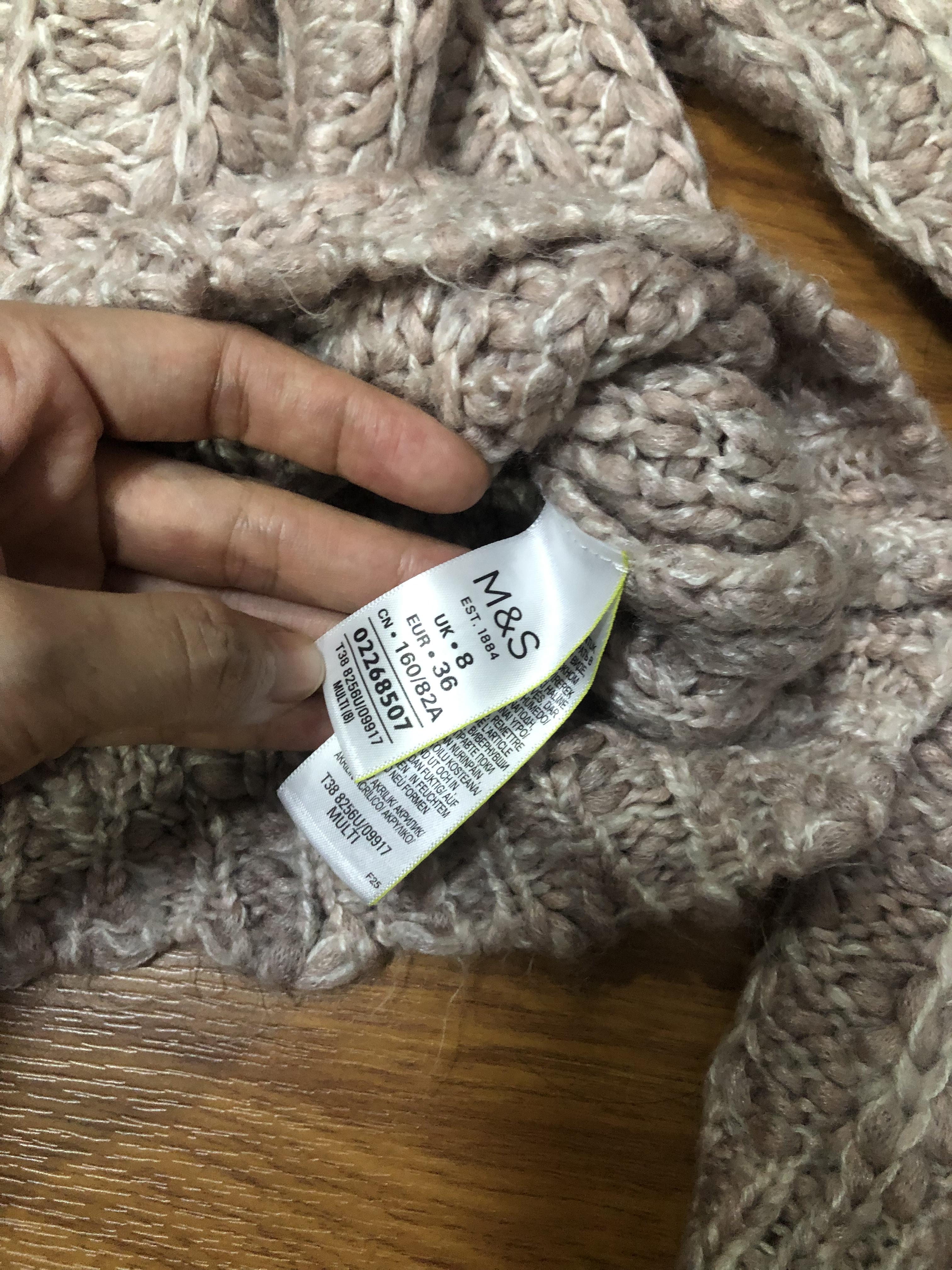 M&S เสื้อคลุมไหมพรม กันหนาวไหมพรม เนื้อไหม ใหญ่มีน้ำหนัก แบรนด์ M&S สำเนา