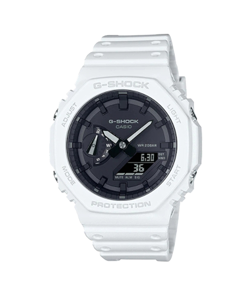 CASIO G-SHOCK นาฬิกาข้อมือ นาฬิกากันน้ำ นาฬิกาของแท้ ประกันศูนย์ CMG 1 ปี รุ่น GA-2100-7A นาฬิกาสีขาว
