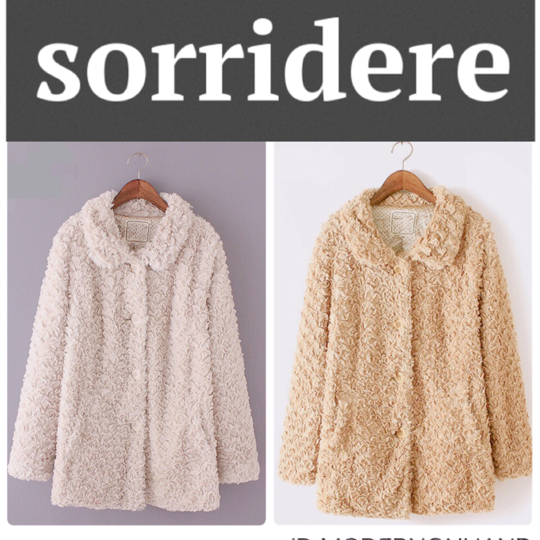 เสื้อกันหนาว เสื้อคลุมกันหนาว เสื้อโค้ท ขนกระต่ายเทียม สีขาวครีม แบรนด์SORRIDERE JAPANแท้100% ขนเนียน นุ่ม แนรนด์เนมเกาหลีคะ ได้มาไซส์ละตัว เท่านั้นค่า Size L/3L/4L สำเนา