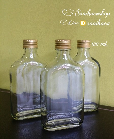 ขวดแก้วแบน 180cc.