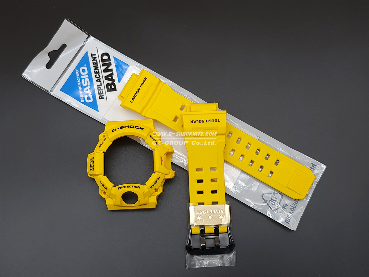 CASIO GENUINE FACTORY CASIO REPLACEMENT อะไหล่นาฬิกา G-SHOCK รุ่น GW-9430EJ-9 กรอบสายสีเหลือง