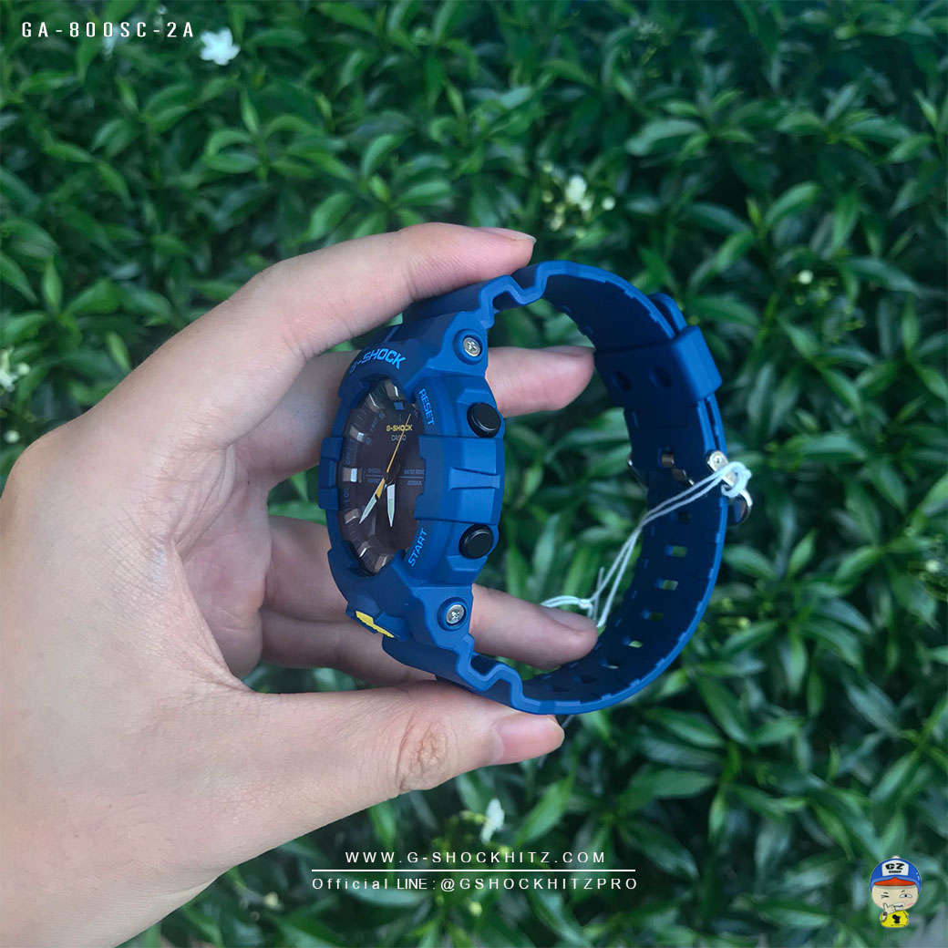 CASIO G-SHOCK นาฬิกาข้อมือ นาฬิกากันน้ำ นาฬิกาของแท้ ประกันศูนย์ CMG 1 ปี รุ่น GA-800SC-2A นาฬิกาสีน้้ำเงิน