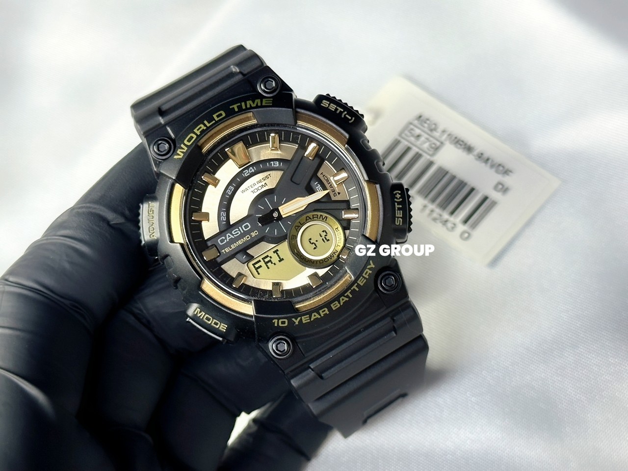 CASIO MID YEAR SALE นาฬิกาคาสิโอ พร้อมส่ง นาฬิกาข้อมือ นาฬิกากันน้ำ นาฬิกาของแท้ BTS ประกันศูนย์ CMG 1 ปี รุ่น AEQ-110BW-9A นาฬิกาสีดำ